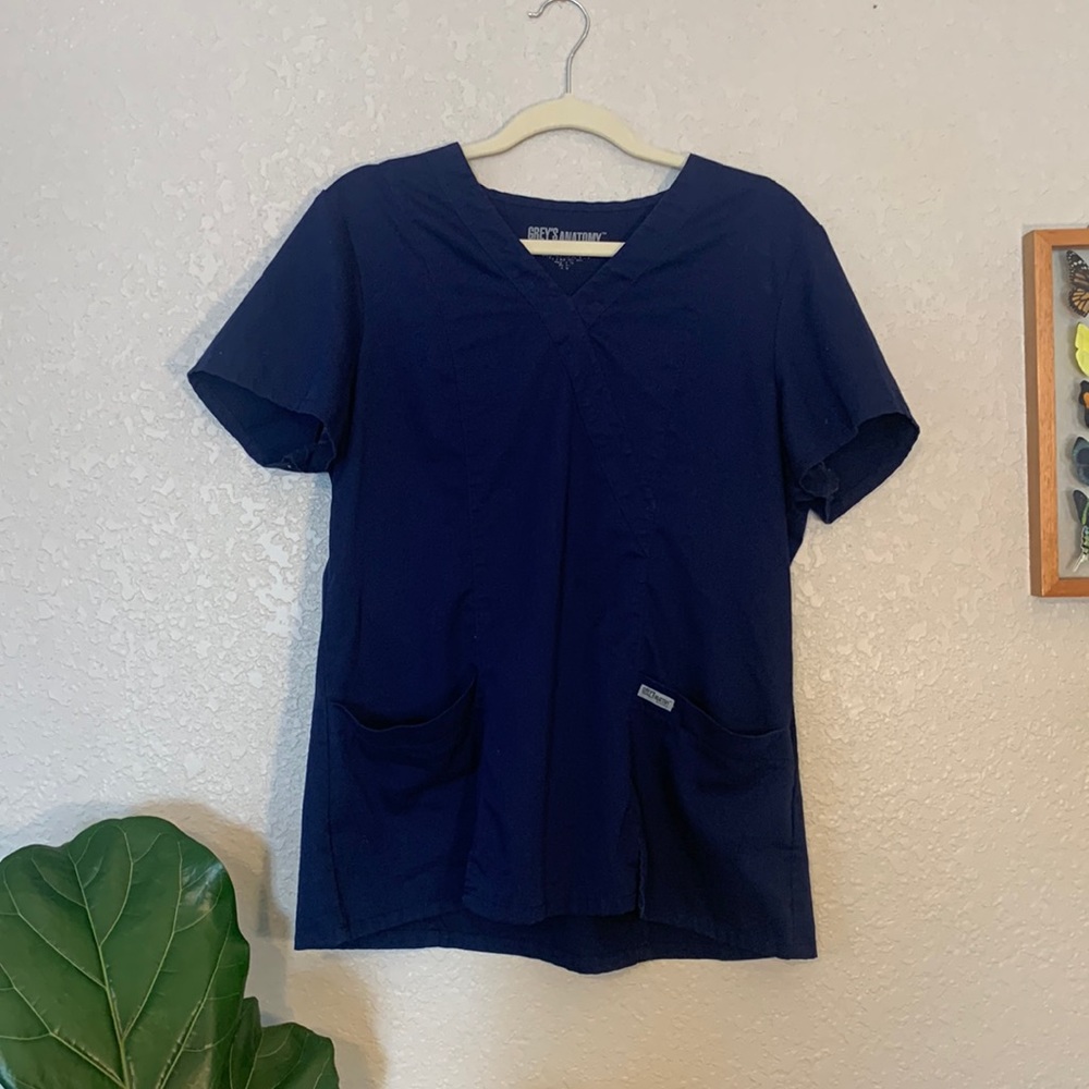 Greys anatomy navy scrub top